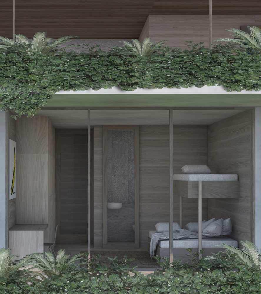 sealand beach house-100 To manage the steep slope, we designed<br />
a series of terraced gardens and outdoor<br />
entertaining areas that step down from the inside.