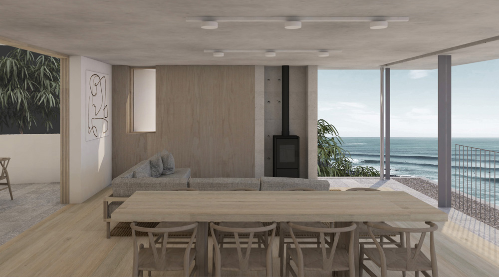a home that can open on a beautiful day and then close in strong winds or rain, without losing the views of the sea.