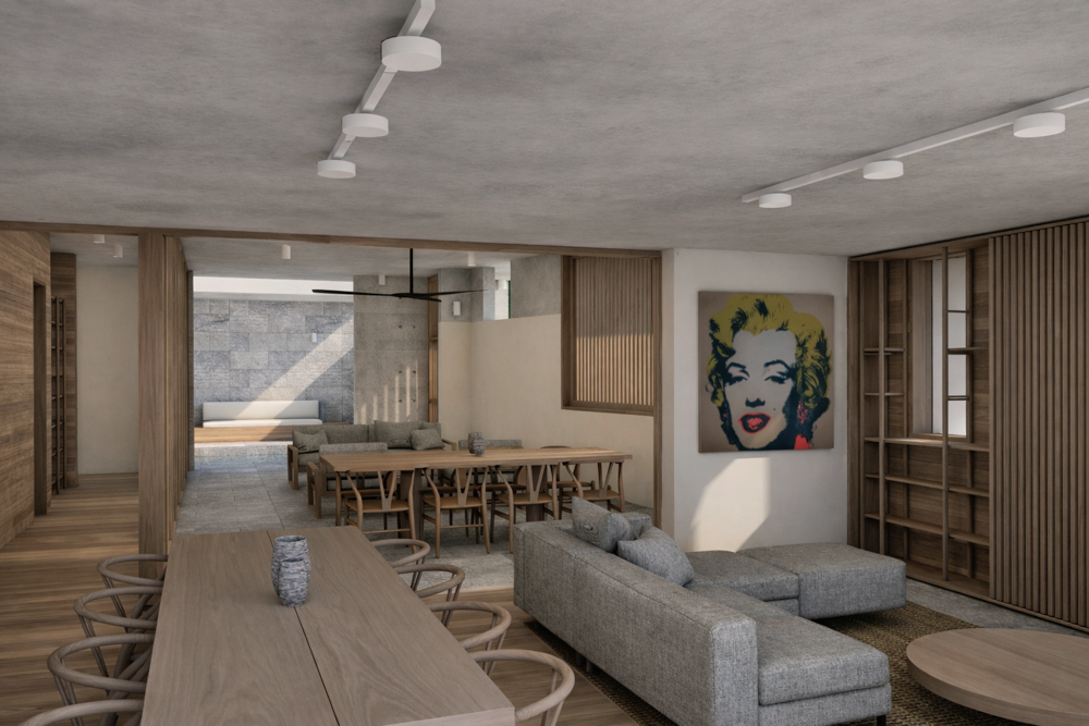 An integrated fast quiet lift in the centre of the house allows the clients to effortlessly move up and down the levels of their home