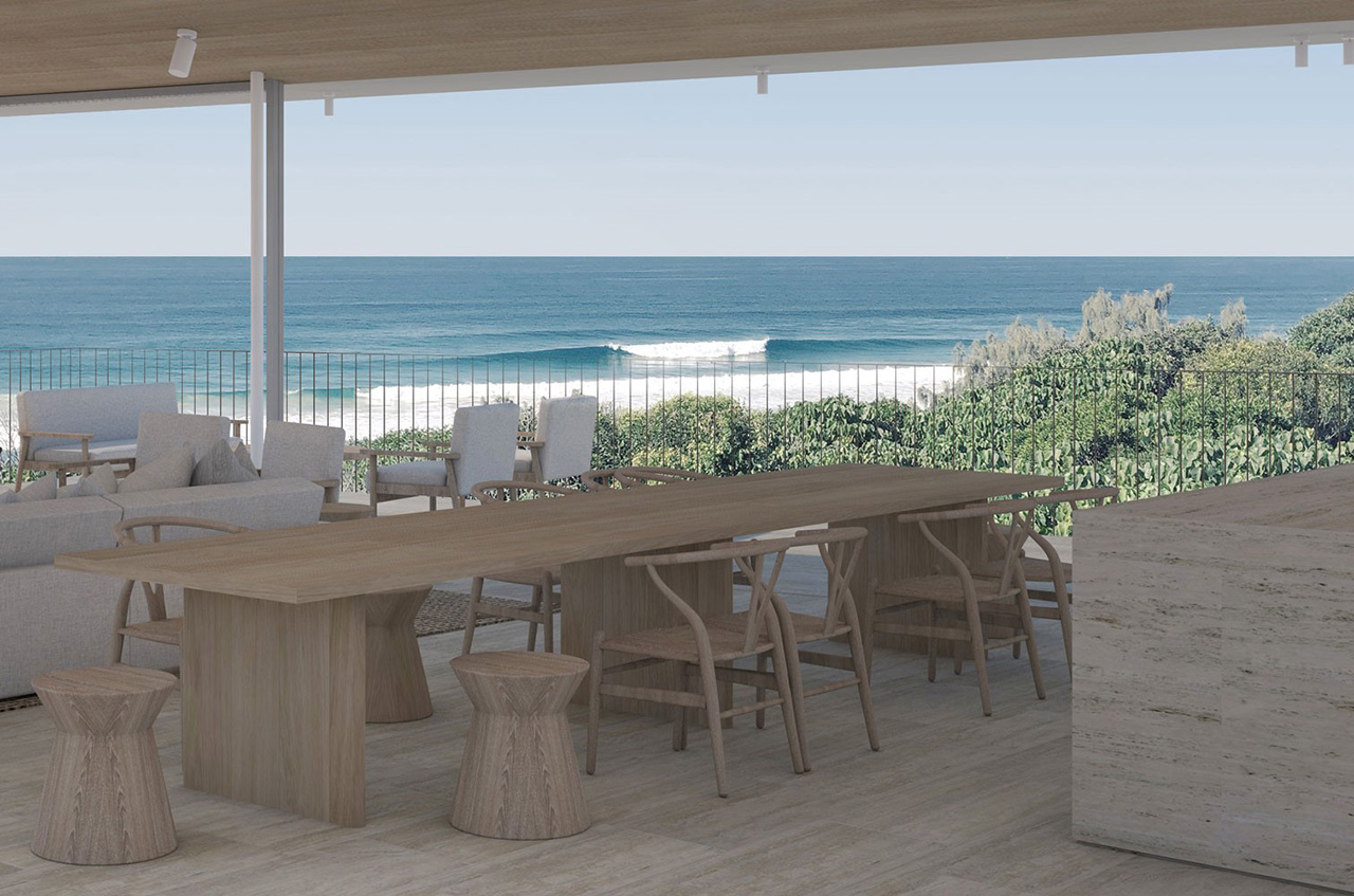 a beach house that opens onto a classic Australian surf beach