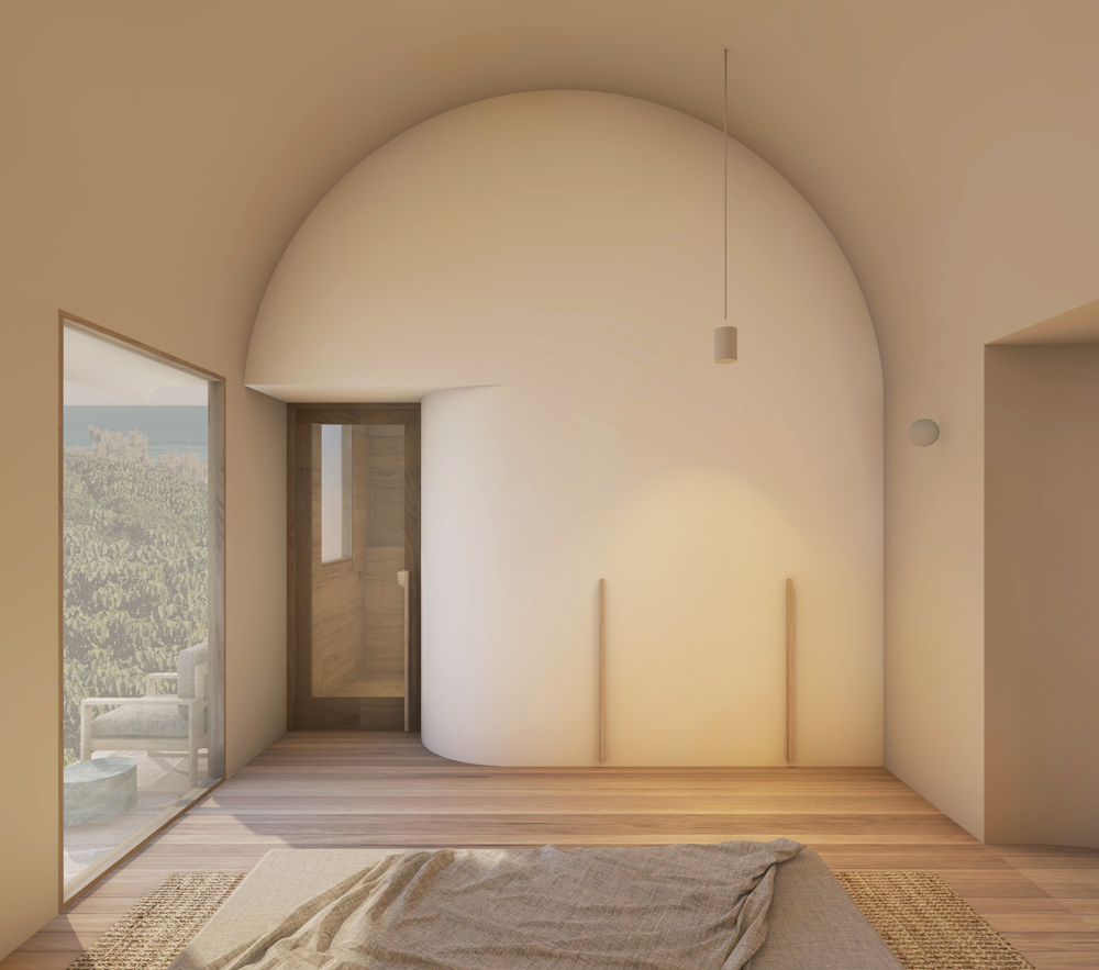We designed the living areas and main<br />
bedroom to look out over the garden to the ocean.