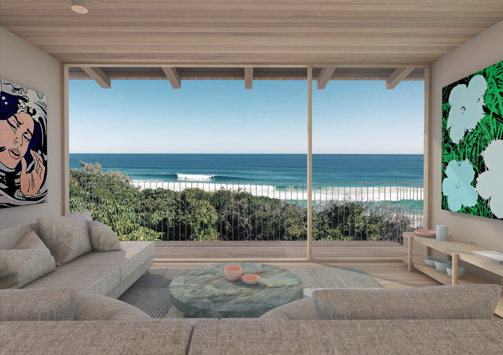 Architecturally designed house for a couple to enjoy a relaxed beach lifestyle, while also being able to work from home if they want.