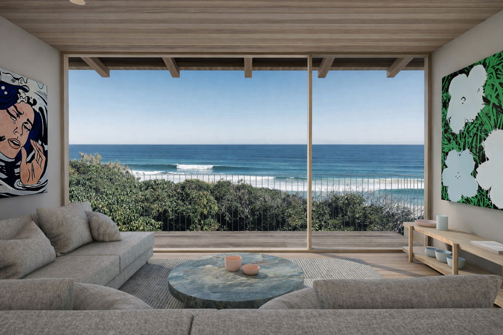 Architecturally designed house for a couple to enjoy a relaxed beach lifestyle, while also being able to work from home if they want.