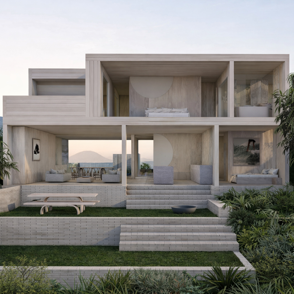 house needed to be built on a steep site and not exceed the maximum building height.